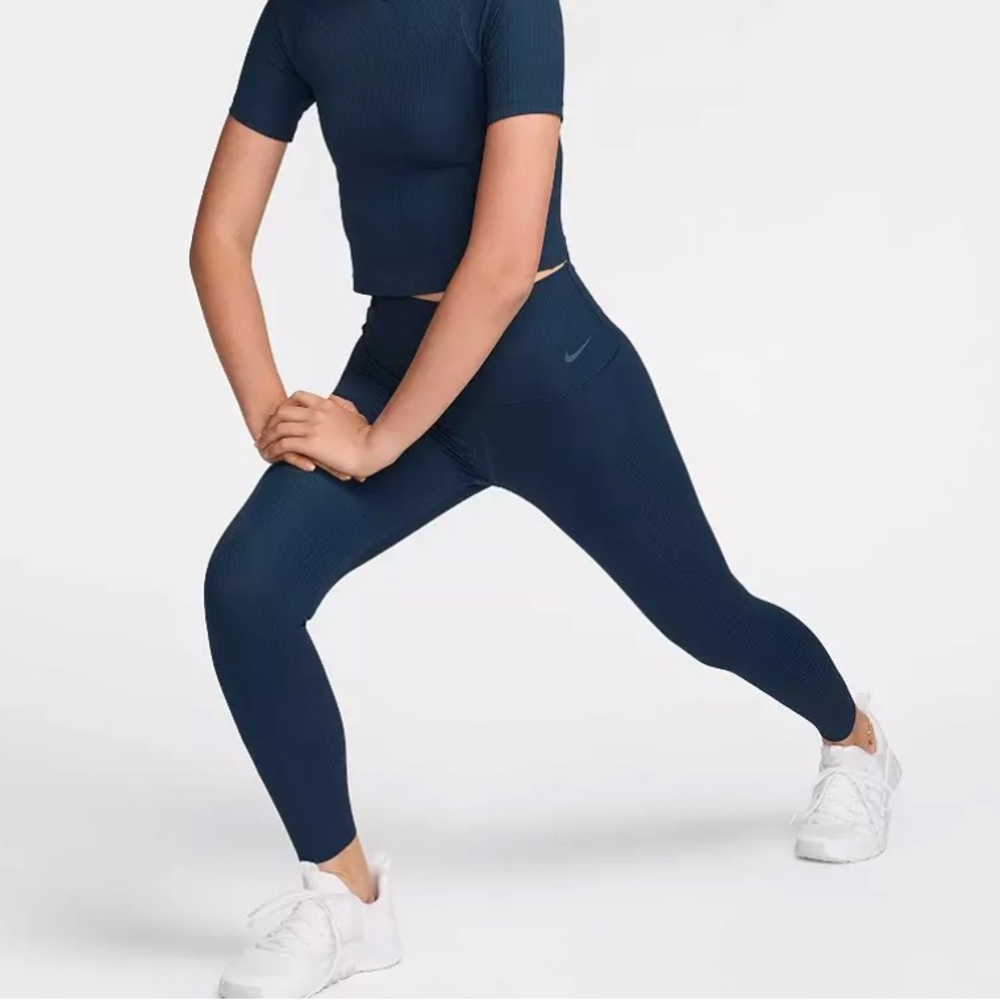 Nike Women's Zenvy Rib Gentle-Support High-Waisted 7/8 Leggings-NWT-size 2X
